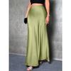 Fashion Elegant Loose Women Satin Skirts Spring and Summer New Simple Casual Office A-line Long Skirts Office Solid Color Women's Clothing