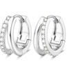Drperfect 1Pair Flat Back Earrings for Women Surgical Steel Earrings for Sensitive Ears Hoop Stud Cartilage Tragus Piercings