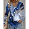 Women's V-neck long-sleeved T-shirt casual fashion