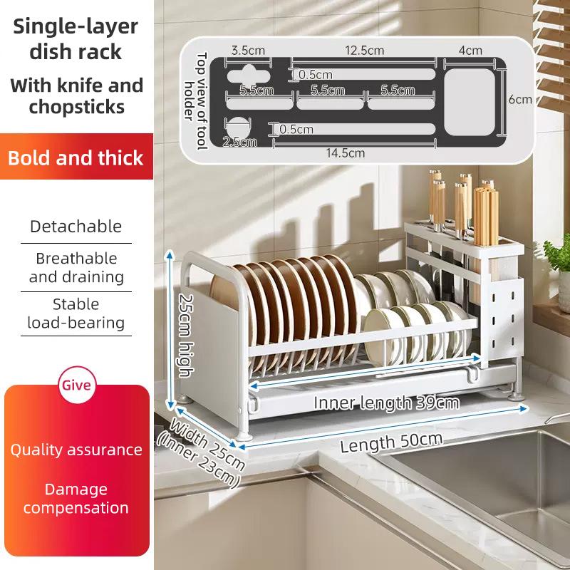 

2-layer Dish Drying Rack Multifunction Storage Organizers for Utensils Holder Kitchen Gadget Set Dishes Dryer Rack Stand Hanger