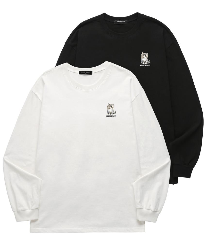Wissi Meow Meow Long Sleeve T-Shirt (Wls040) White