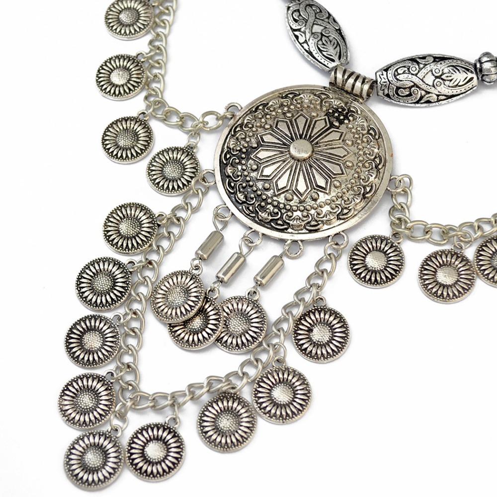 Alloy Coin Personalized Retro Collarbone Multi-layer Necklace, European and American Exaggerated National Style Necklace