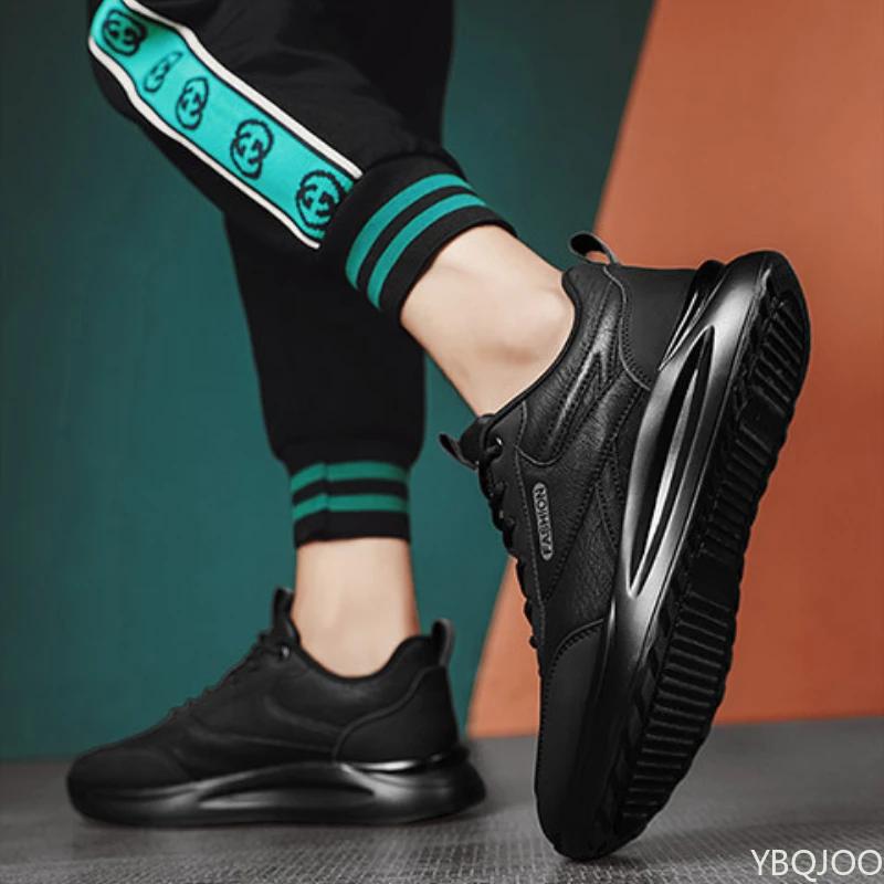 Mens wear-resistant Shoes Casual comfort Sneakers Fashion versatile work shoe Trendy waterproof Male leather shoes Zapatos Homme