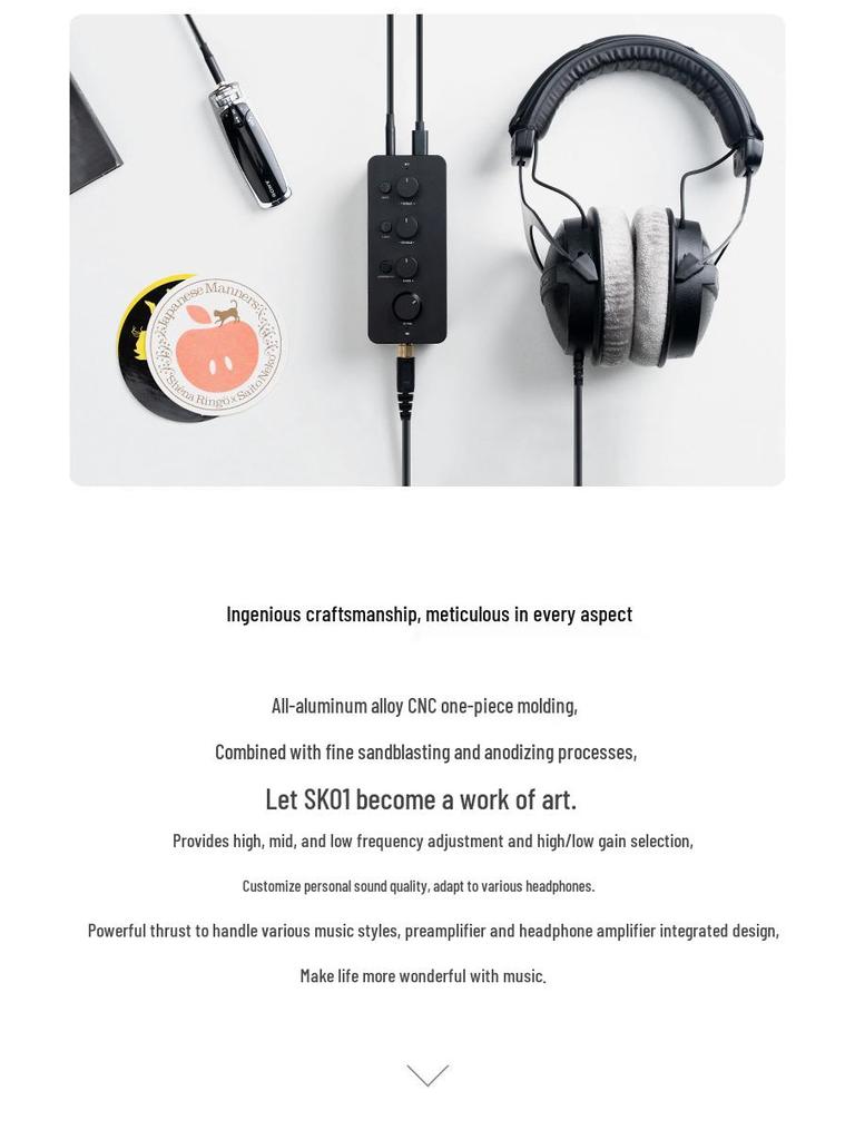 Fosi Audio SK01 Desktop & Portable Headphone Amp Preamp Combo