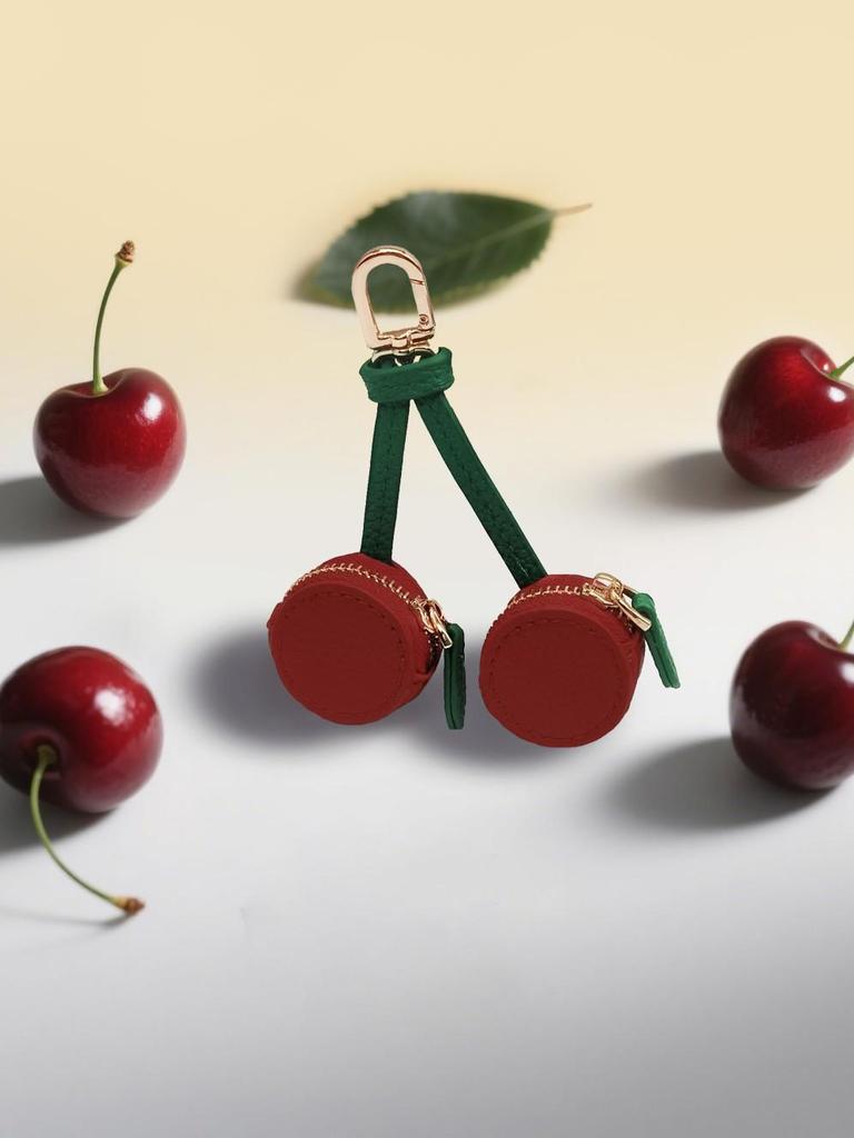 Fresh Style Leather Fruit Coin Purse Keychain Charm
