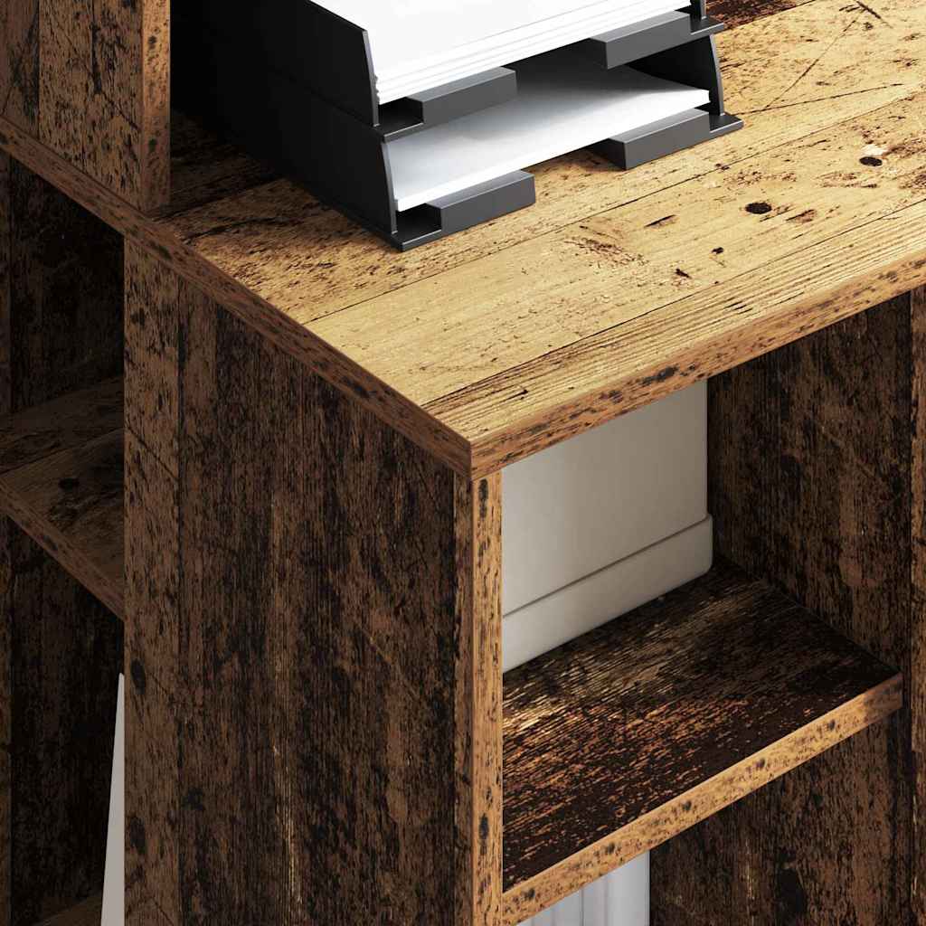 Desk with Shelf Rustic Wood Look 90 x 48 x 101.5 cm Particleboard