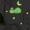 Glow-in-the-dark Dinosaur, Sun, And Moon Light Switch Stickers For Bedroom And Living Room Decorative Walls.