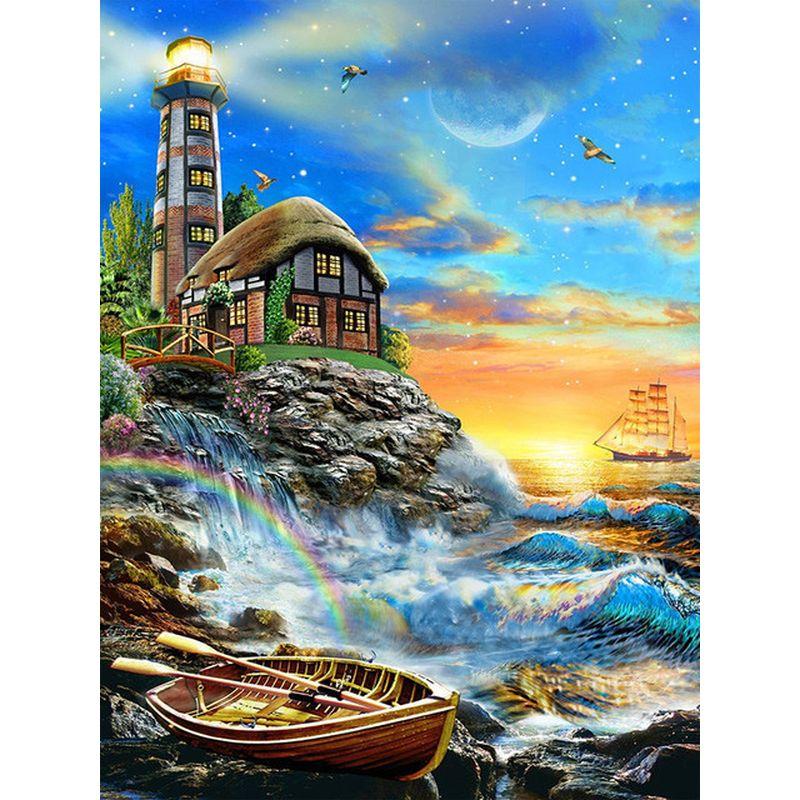5D Diamond Painting Scenery Cross Stitch Landscape Diamond Mosaic Cartoon Handwork Rhinestone Art