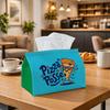 1pc Pop Art Cartoon Tissue Box - Multi-Functional Napkin Dispenser, Two Sizes Available Made of Durable Polyester, Decorated with Pizza Character Typo