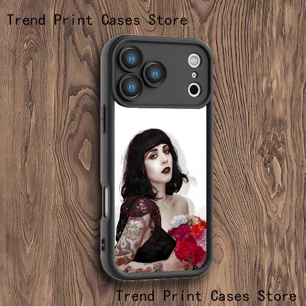 

M-Mon L-Laferte Phone Case For iPhone 17,16,15,14,13,12,11,Pro,Max,Plus,XS,SE4,Mini Black Thickened Border iPhone 17