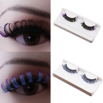 1 Krabička Umělé řasy Dramatický 3D Efekt Barevné Ruské Páskové Řasy Prodloužení Řas Líčení pro Ženy