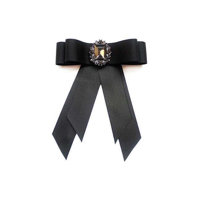 New Female Unisex Bow Tie Brooches For Women Pearl Crystal Pendant Collar Pin Shirt Clothes Necktie Bowknot Suit Accessories