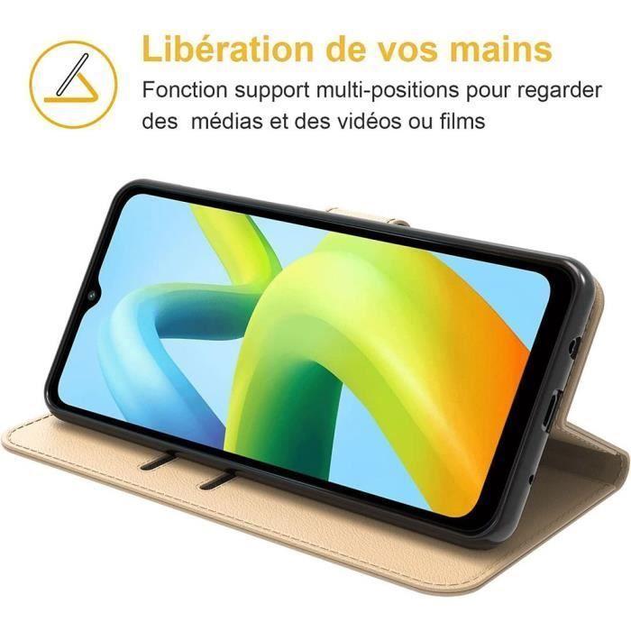 Coque de protection - E.F.CONNECTION - Redmi Note 12 - Effet Cuir - Anti-Rayures - Doré