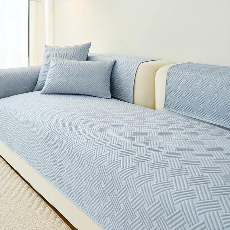 Summer Ice Silk Geometry Sofa Cover Non-slip Sofa Mat Cool Mat Cushion Sofa Mat Ventilate Wear Resistant Living Room Couch Cover