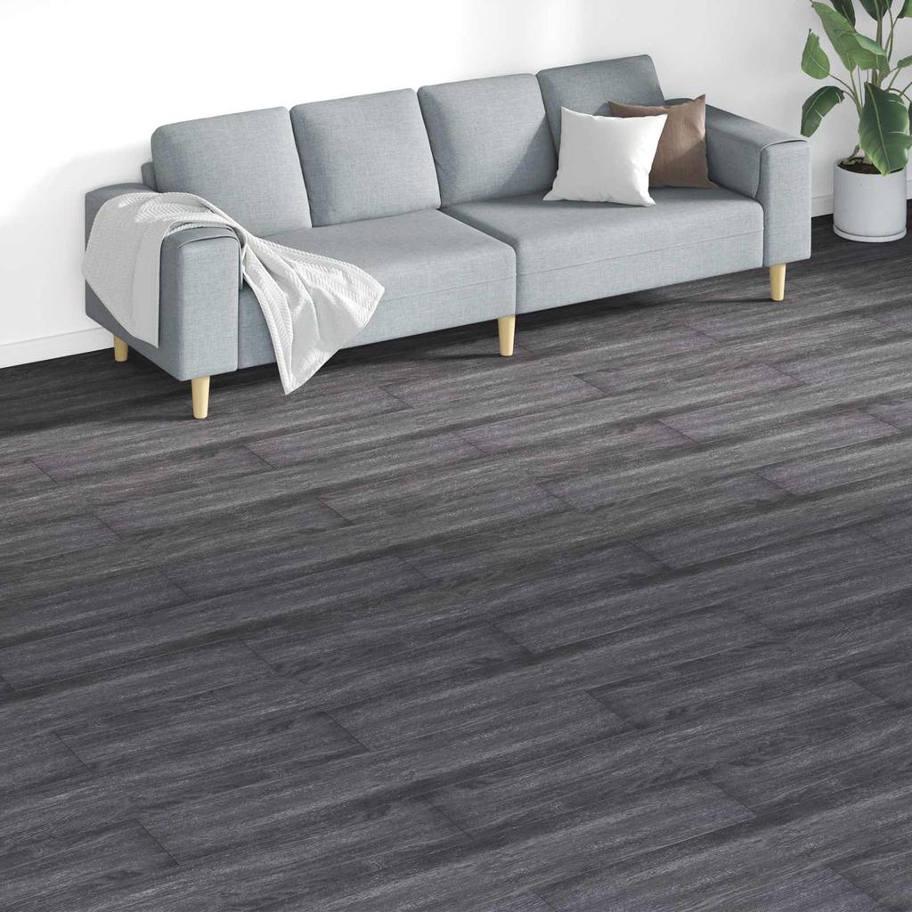 Floor Planks 18 Pcs Black and White 5.26 M² PVC