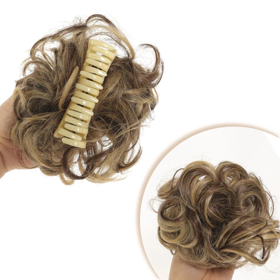 

Модный ленивый зажим для волос в виде петли для волос в стиле цветочного бутона с шарообразной головкой, женский натуральный пушистый длинный зажим для волос в виде бусин для парика 1PC