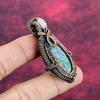 Ruby Fuchsite And Rainbow Moonstone Pendant Copper Wire Wrapped Gemstone Jewelry