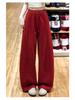 Women's Yellow Velvet Wide-Leg High-Waist Banana Pants - Autumn/Winter