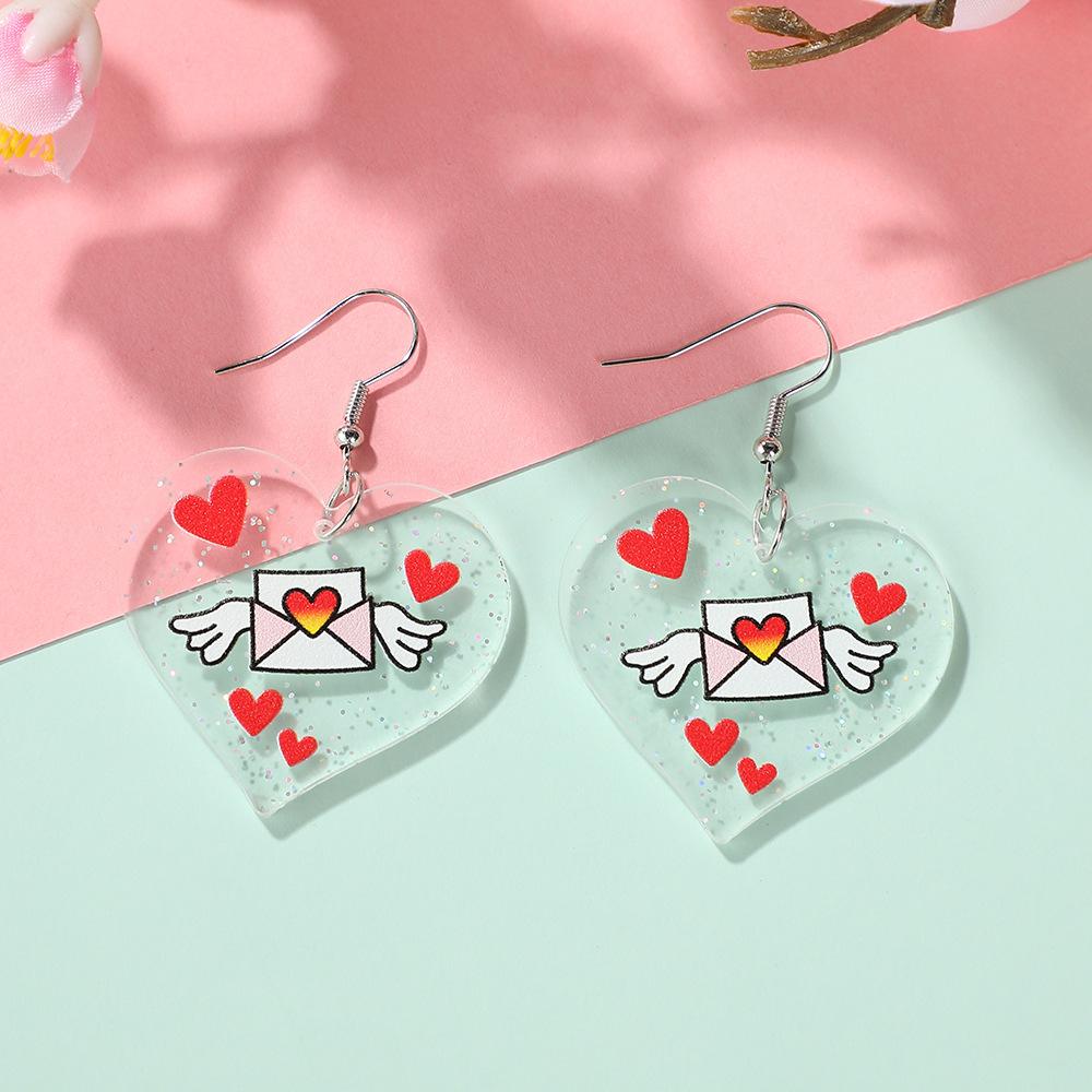 

Acrylic Heart Earrings Simple Sweet Earrings for Women
