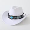 Felt hat Outdoor retro jazz hat Holiday travel European, American British style Western cowboy hat