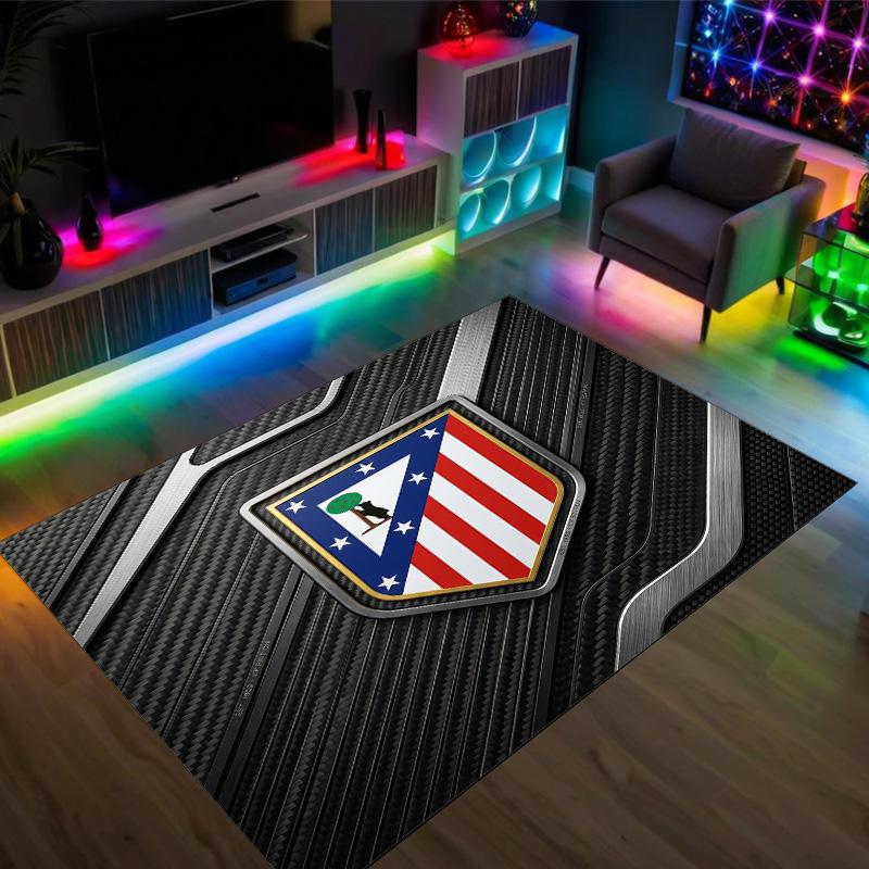 Design Atletico Madryt Kryształowy Aksamitny Dywan Przytulny Nie?Antypoślizgowy Dywan Wzorzysty Do Sypialni Salonu Przedpokoju