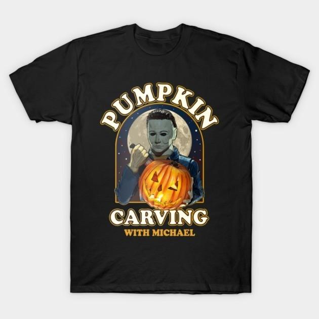 Pumpkin Carving With Michael Vintage Halloween T-Shirt Unisex T-Shirt