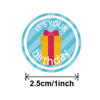 50-500Pcs Round Happy Birthday Stickers For Party Decor Envelope Sealing Label Gift Packing Adhesive Sticker Greeting Card Label