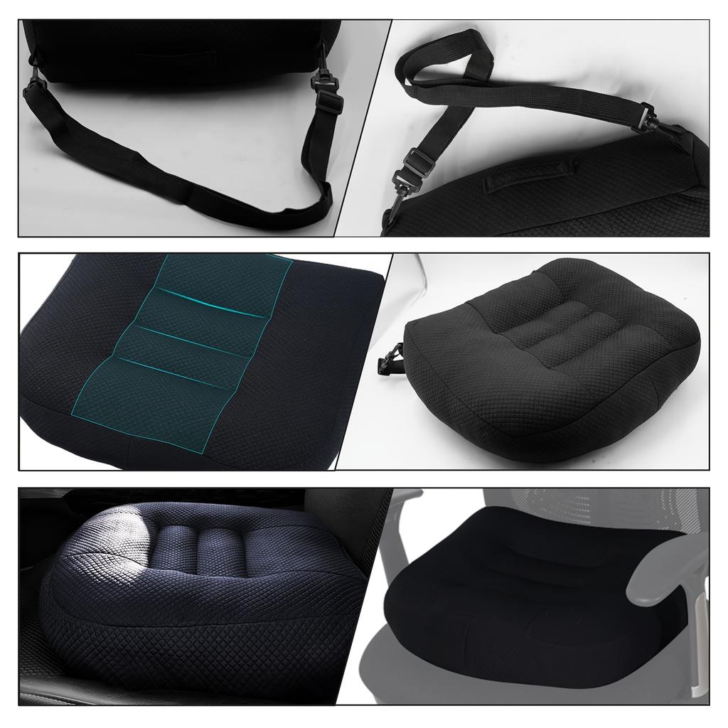 Height Boost Car Seat Cushion Thickened Pad With Non-slip Bottom Comfort Support For Short Drivers And Elderly Users Auto Seat Pad