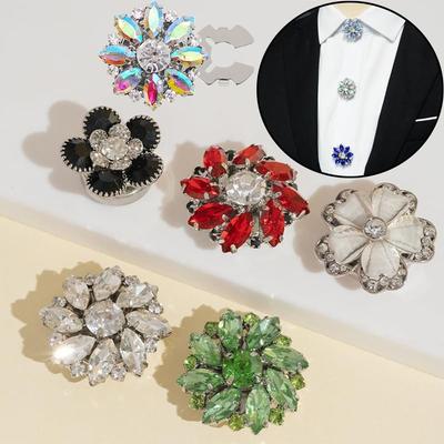 Alloy Rhinestone Button Cover DIY Accessories Cufflinks Button Cover  for Shirt Dress Decoration