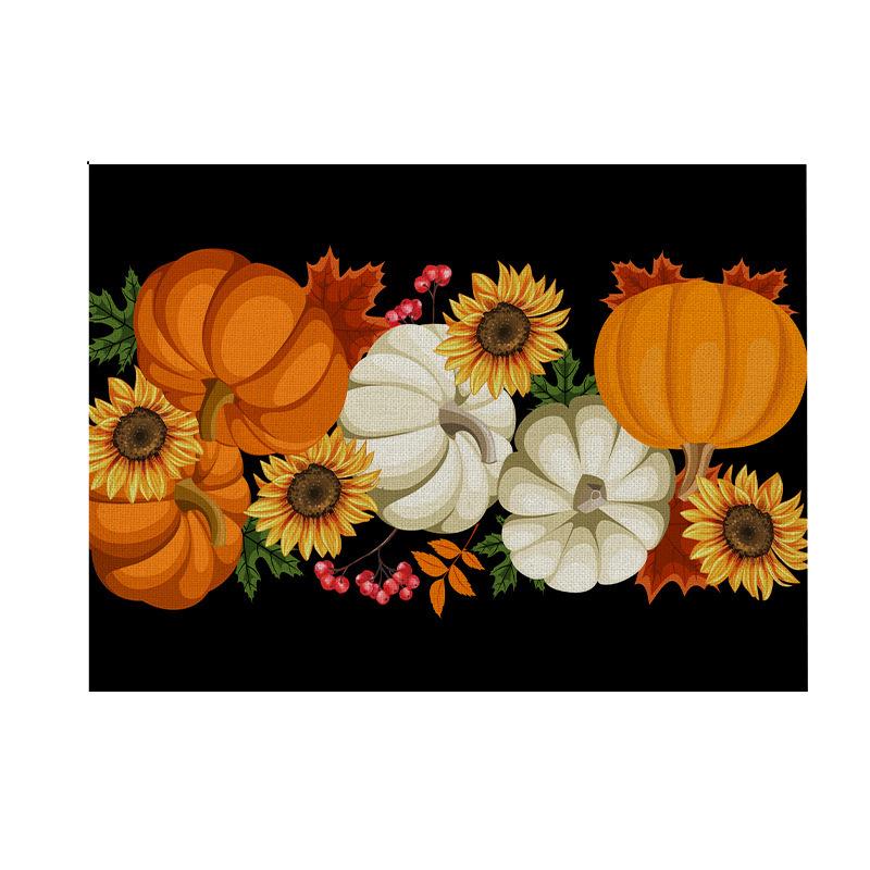 Thanksgiving Pumpkin & Maple Leaf Tabletop Placemat 