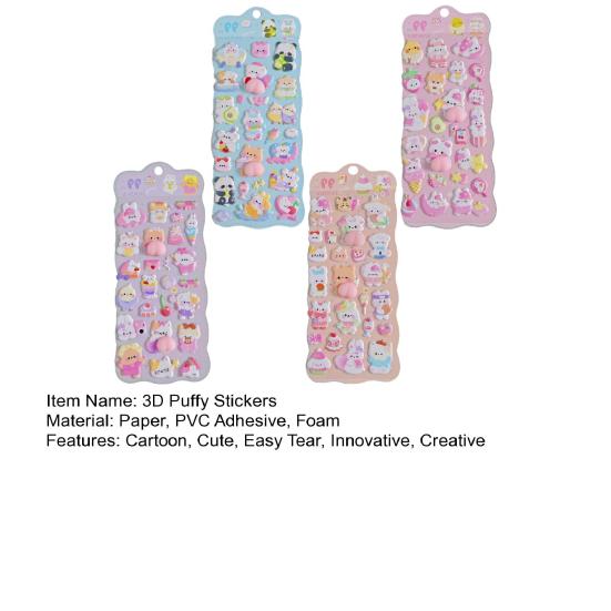 Stikere Pufoase 3D Drăguțe Kawaii 3D Spumă cu Bule Stiker Pufoase Squishy Urs Iepuraș Stikere pentru Husă Telefon Caiet Scrapbook Meșteșuguri DIY