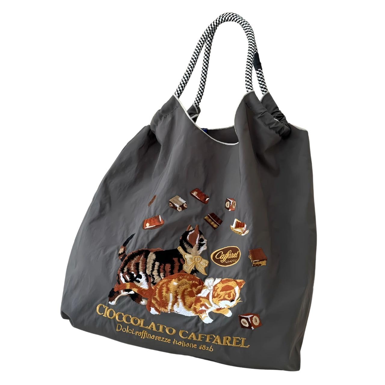 

Вышитая Эко-сумка Кот Эко-сумка Сумка-тоут Сумка через плечо Вышитая нейлоновая сумка для покупок Складная Легкая Компактная Пластиковая сумка для покупок Моя сумка для хранения