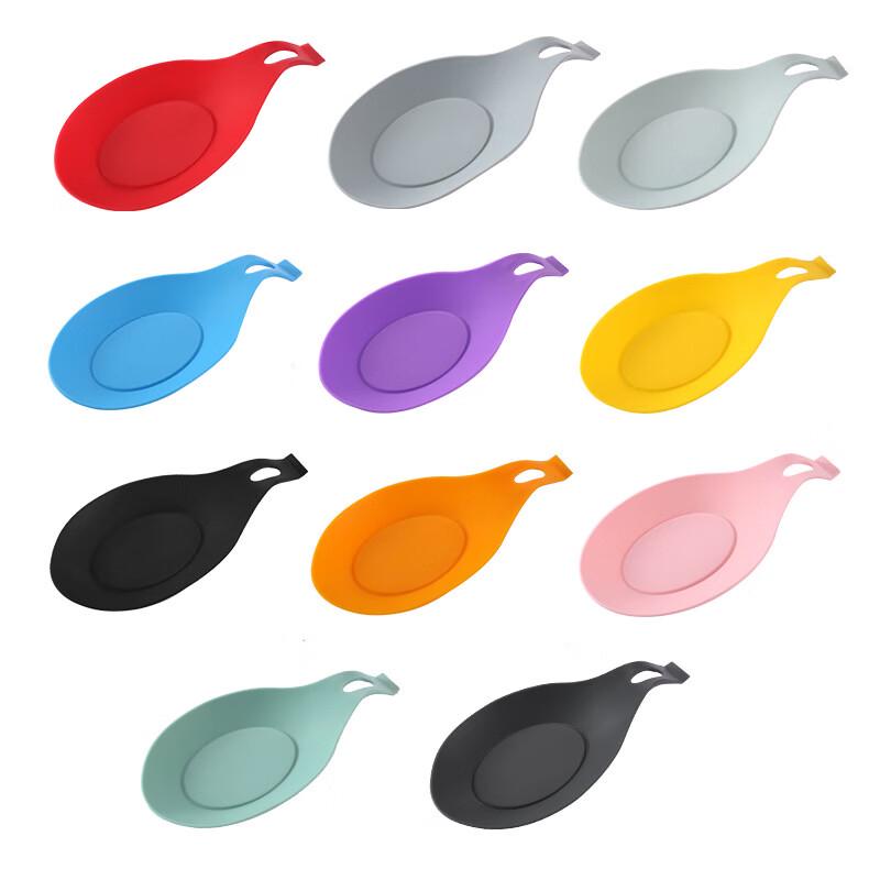 Multi-Color Silicone Utensil Rest Mat Set (10 Pack)