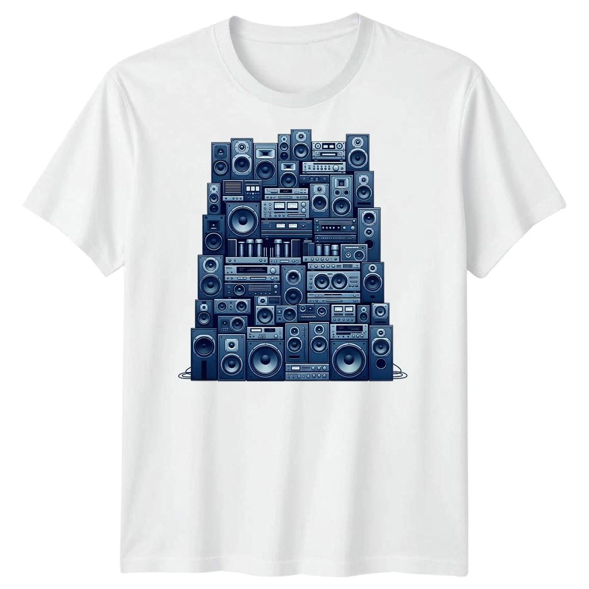 Audio Speakers Audio Equipment Music Mens T shirt Hifi Sound System 4XL