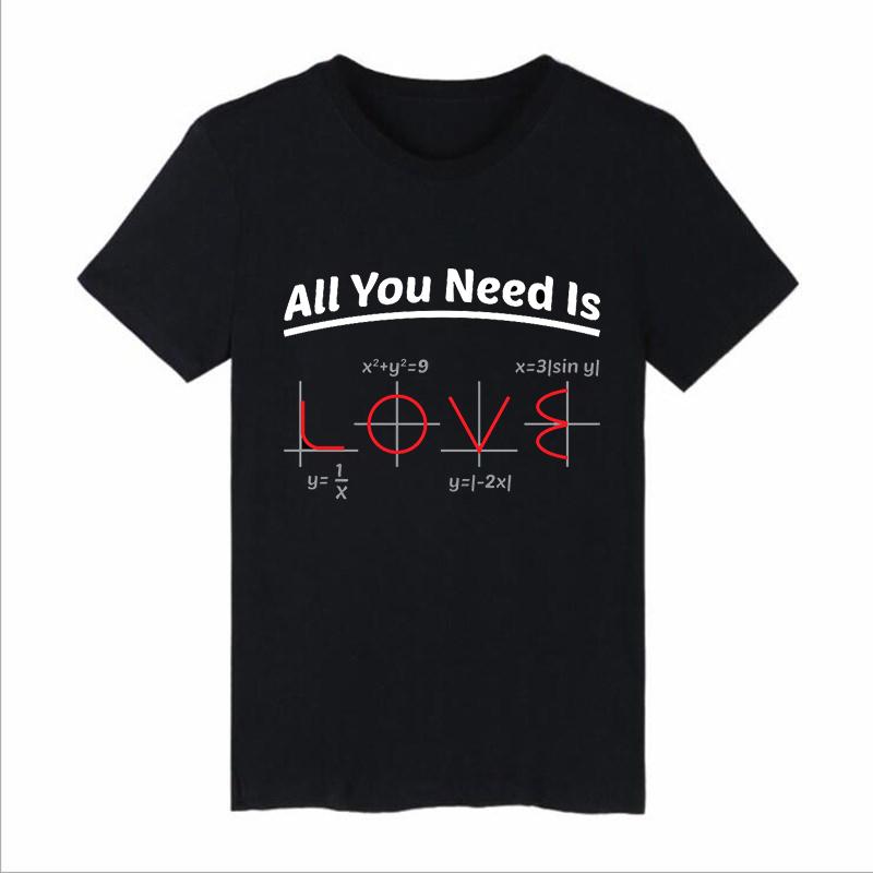 Funny Mathematics Pun Pattern Tshirt Shortsleeved Cotton Japanes Unisex Tee Shirts Unisex Tee All You Need Is Love Equations
