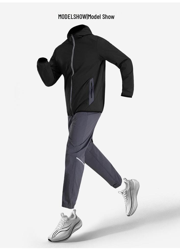 Men's Quick-Dry Running Suit: Spring/Summer Jacket with Printed LOGO for Fitness and Morning Runs
