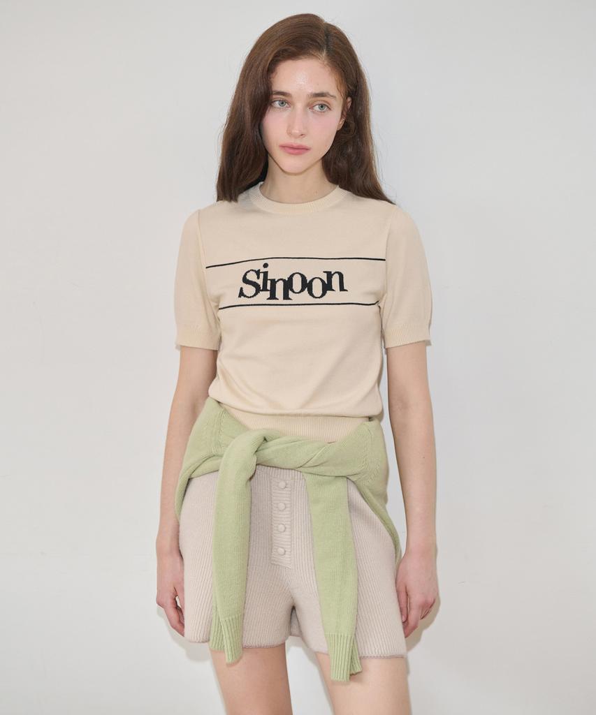 SINOON Button Knit Shorts (Greyish Beige)