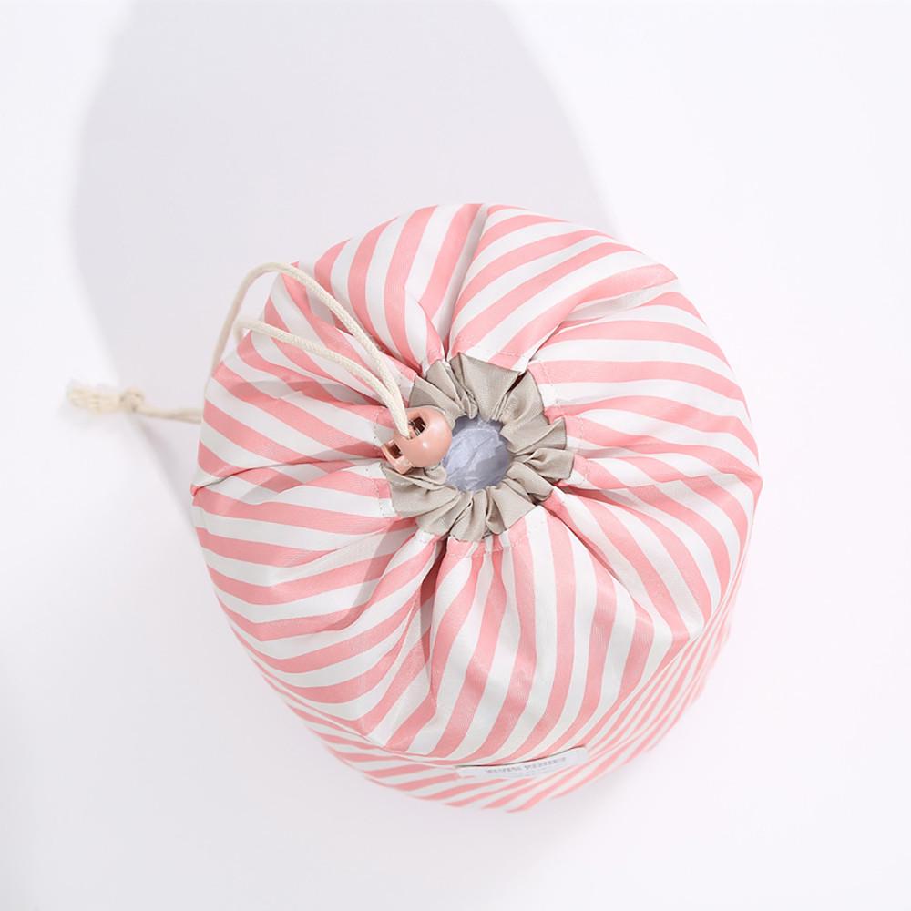 Barrel Travel Cosmetic Drawstring Wash Makeup Organizer Storage Toiletry Bag