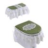 Lace Fabric Toilet Seat Cushion Set: 3-Piece Cover, Pad, and Ring.