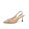 Baotou Empty Sandals Women's Thin Heels Summer New French Pointed Tip Not Tired Feet Simple Commuting Versatile High Heels