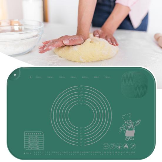 Tappetino Da Forno In Silicone Antiaderente Extra Large – 60x40 Cm, Con Misure In CM E Pollici, Per Impastare, Cuocere Biscotti E Macarons (Verde)