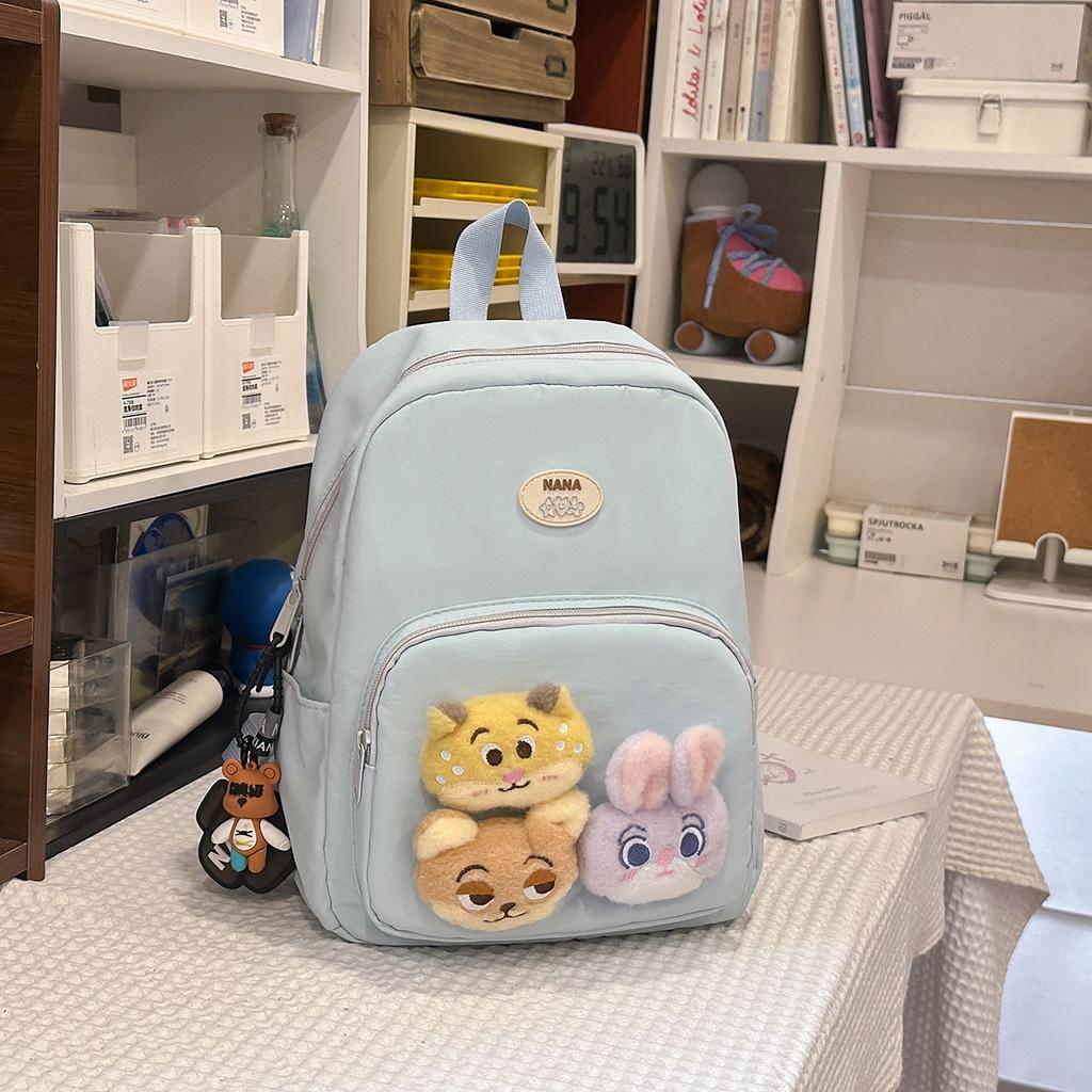 Schoolbag fog sweet waxy doll sweet and cute backpack kindergarten middle and large class bag spring outing research light small backpack