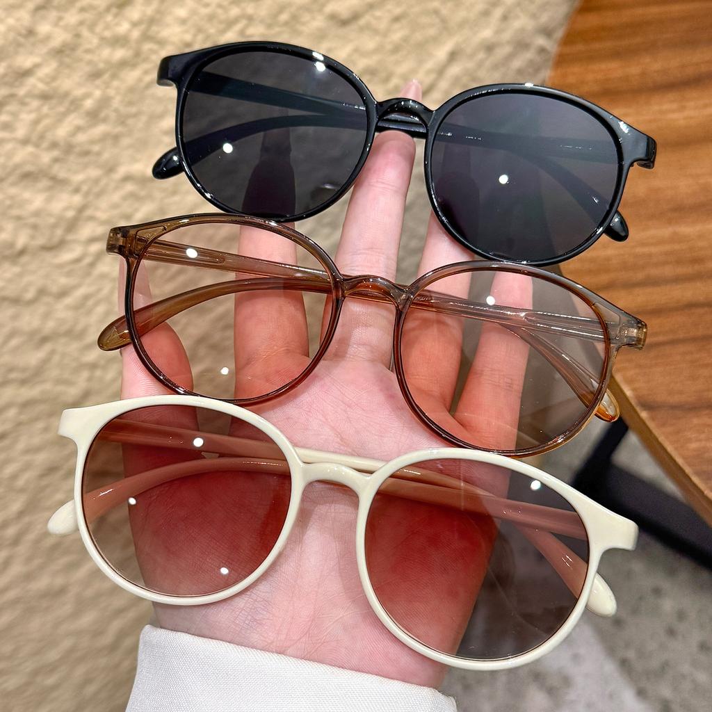 3Pcs Fashionable Round Frame Glasses Set, Lightweight and Portable, Suitable for Long-Term Wear, Stylish Outfit, Holiday Gift