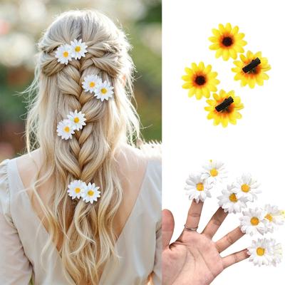 4 Pezzi Fermagli Floreali per Capelli Pinze Laterali Design Margherita Fiore Decorativo Accessori per Capelli per Donne Ragazze Acconciatura