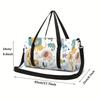 Bolsa de equipaje de gran capacidad con pintura de mundo de animales de dibujos animados para niños y niñas, mejores regalos, bolsa de viaje plana 2D de dibujos animados para niños
