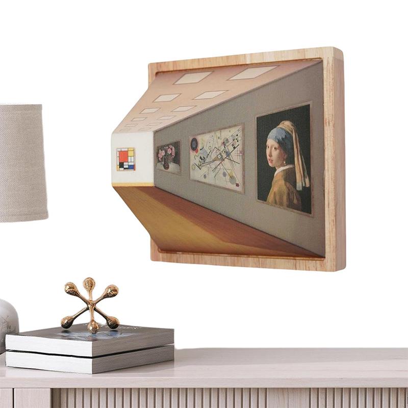 

3D Ночник с эффектом голого глаза, Свет для коридора в гостиной, Роскошное деревянное внутреннее освещение, Уютная художественная USB настенная лампа