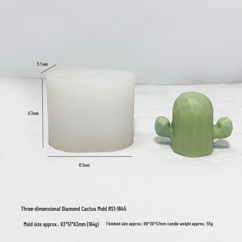 Cactus Scented Candle Mold for DIY Succulent, Plaster, Resin, and Fondant Crafting