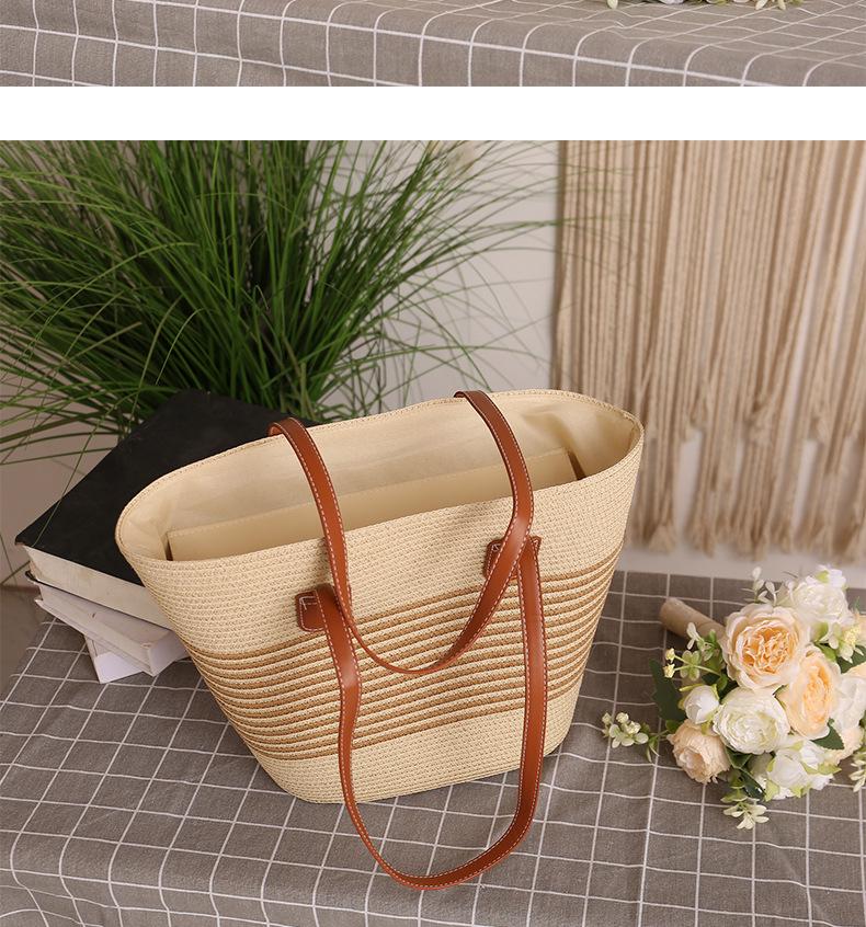 Handmade Large Capacity Straw Shoulder Bag - Trendy 2025 Design with Advanced Zipper for Women