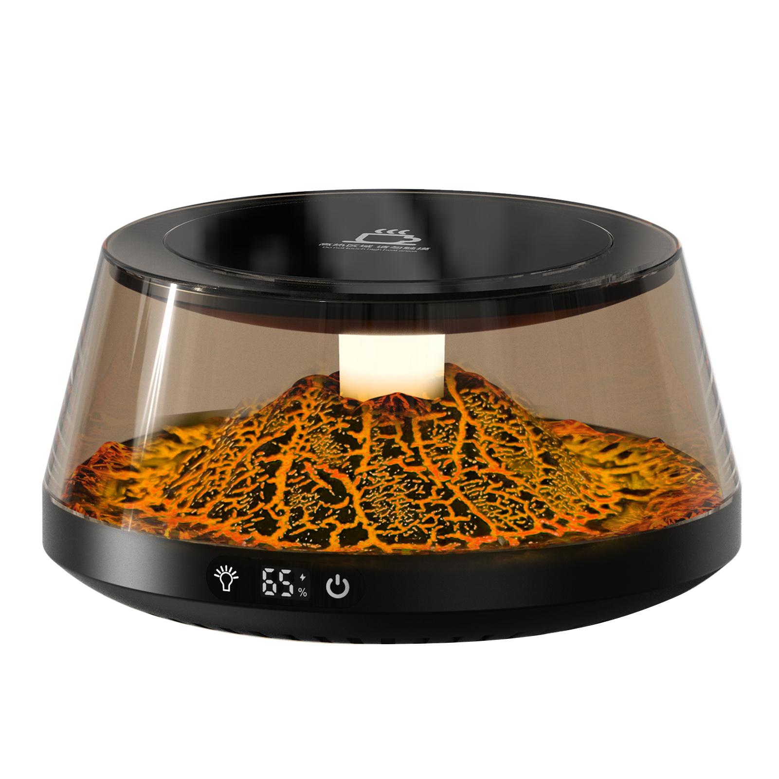 

Simulated Volcano Electric Beverage Warmer Multifunctional Cup Warmer With Colorful Lights For Living Room Home As Shown чёрный