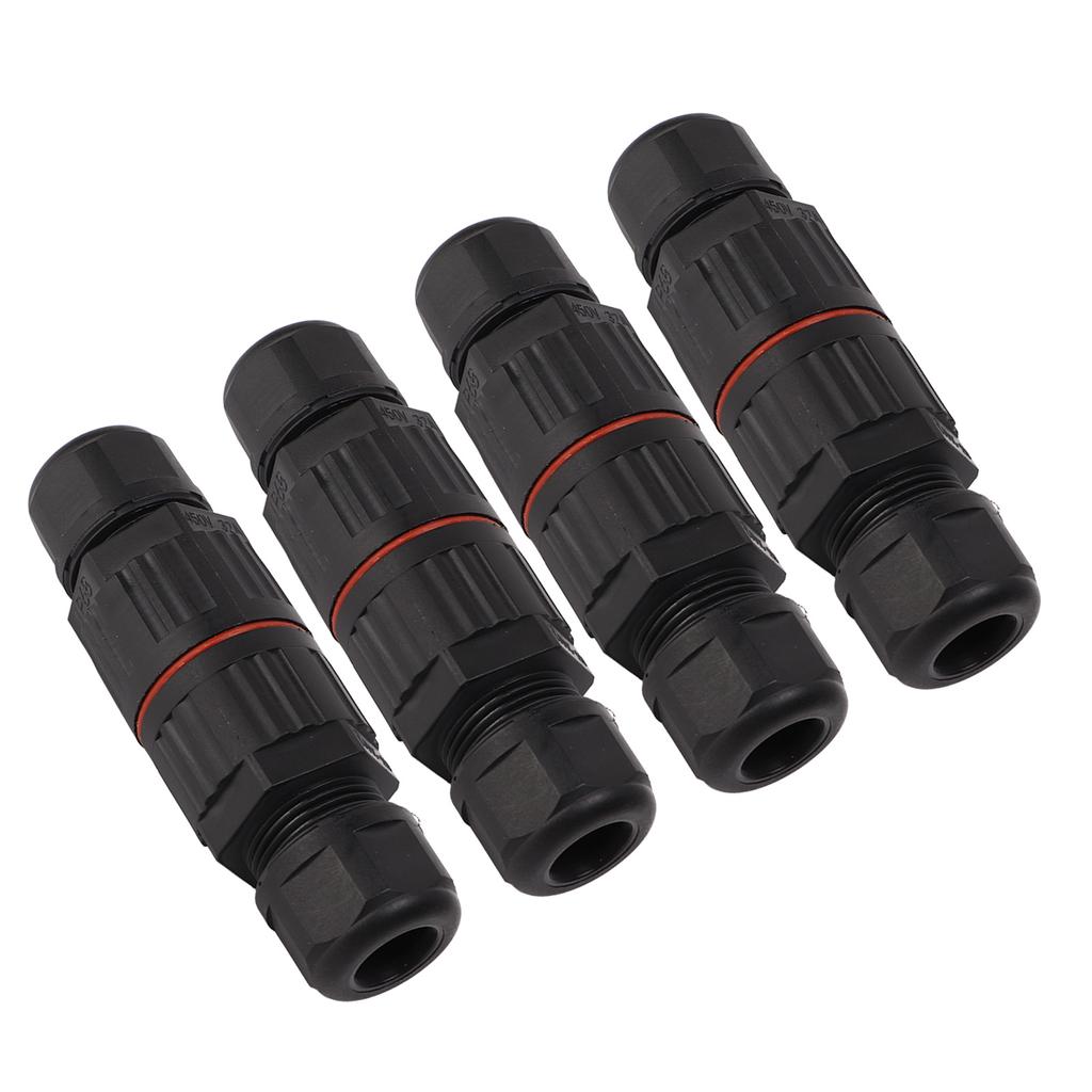 4 Pcs Wire Connectors 5 Core IP68 Waterproof Screw Crimping PA66 Aviation Plug Cable Connector 450V 32A